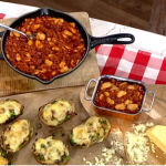 Phil Vickery bonfire night feast with twice baked jacket potatoes and beans recipe on This Morning