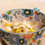 Lisa Faulkner spiced coconut rice pudding with mango salsa recipe on John and Lisa’s Weekend Kitchen