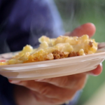 Lisa Faulkner mac and cheese with breadcrumbs and leftover bolognese recipe on John and Lisa’s Weekend Kitchen