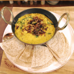 Nadia Sawalha tarka dhal with roast delica pumpkin, spinach and chapatis recipe on Nadia’s Family Feasts