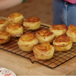 Lisa Faulkner Christmas ham and cheese with mustard pies recipe on John and Lisa’s Weekend Kitchen