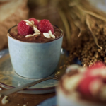 Gino D’Acampo sweet chocolate risotto rice pudding with raspberries, honey and almonds recipe on Gino’s Italian Express