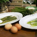 Gino D’Acampo asparagus with pecorino cheese and poached egg recipe on Gino’s Italian Express