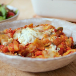 Tom Kerridge low calorie vegetarian spinach and ricotta pasta bake recipe on Lose Weight and Get Fit with Tom Kerridge