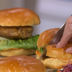 John Gregory-Smith Moroccan lamb burgers with feta, rose harissa and rainbow slaw recipe on This Morning