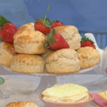 Juliet Sears scones with jam and clotted cream recipe for Mother’s Day afternoon tea on This Morning
