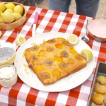 Phil Vickery lavender and apricot upside-down cake summer treat recipe on This Morning
