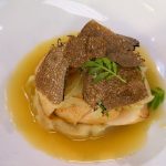 Daniel Clifford roasted sea scallop with truffle and apple recipe on James Martin’s Saturday Morning