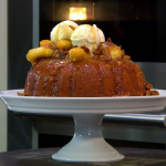 James Martin warm banana bread with toffee bananas, pecan and vanilla ice cream recipe on James Martin’s Saturday Morning