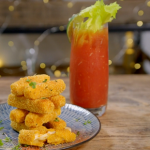 Ainsley Harriott bloody Mary cocktail with polenta mozzarella sticks recipe on Ainsley’s Food We Love