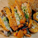 Jeremy Pang crispy pork belly with carrots and a ginger and spring onion oil recipe on Ainsley’s Food We Love