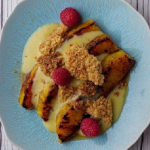 Simon Rimmer roasted pineapple and coconut crunch recipe on Sunday Brunch
