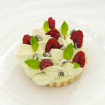Monica Galetti fruit tart with a berry compote,  Chantilly cream and candied pistachios recipe on Masterchef The Professionals