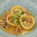 Monica Galetti mushroom duxelle filled tortellini pasta with mushroom sauce recipe on Masterchef The Professionals