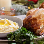 John Torode roast chicken with cranberry stuffing and ‘naughty’ mash recipe on John and Lisa’s Weekend Kitchen