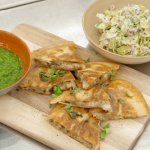 Marcus Wareing tortilla with turkey, ham and cheese with chimichurri and a sprout slaw recipe on Masterchef The Professionals