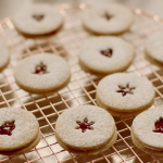 Nigella Lawson linzer cookies with skinned toasted hazelnuts and raspberry jam recipe on Nigella’s Cook, Eat, Repeat Christmas Special