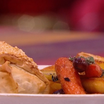 Simon Rimmer jackfruit strudel with sage and onion recipe on Steph’s Packed Lunch