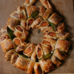 Jamie Oliver Christmas butternut squash and sausage roll wreath with cranberries and English mustard recipe  on Jamie: Keep Cooking at Christmas