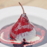 Rick Stein spiced poached pears with blackberries, lemon and orange recipe on Rick Stein’s Cornwall