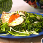 Melissa Hemsley spicy nutty noodles with peanut butter, chicken and a fried egg recipe on Lorraine