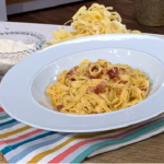 Joseph Denison Carey tagliatelle carbonara with fresh pasta and guanciale recipe on This Morning