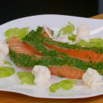 Raymond Blanc salmon gravadlax with cucumber, cauliflower and horseradish creme fraiche recipe