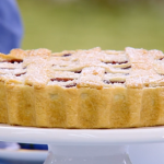 Paul Hollywood cherry lattice pie with custard recipe on The Great Celebrity Bake Off for SU2C