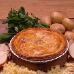 John Whaite potato, cheese and onion pie recipe on Steph’s Packed Lunch