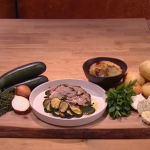 Jack Stein slow roasted lamb with boulangere potatoes recipe on Steph’s Packed Lunch