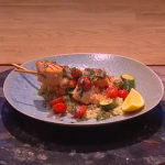 Freddy Forster salmon and prawn skewers with couscous recipe on Steph’s Packed Lunch