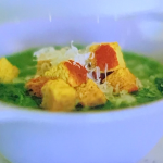 Kate Humble spring in your step soup with nettles and spinach recipe on Escape To The Farm