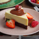 Simon Rimmer white chocolate mousse cake with chocolate sauce recipe on Sunday Brunch