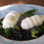 James Martin steamed lemon sole with re-fried black beans and broccoli recipe on James Martin’s Saturday Morning