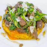 Clare Smyth morel mushrooms, asparagus, wild garlic and confit egg yolk on toast recipe