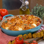Clodagh Mckenna spicy sausage pasta bake with Italian fennel sausages and ricotta cheese recipe on This Morning