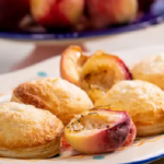John Torode and Lisa Faulkner peaches and cream pies recipe on John and Lisa Weekend Kitchen