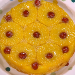 Juliet Sear retro pineapple upside down cake with glace cherries recipe on This Morning