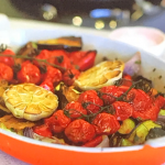 Kate Humble roasted ratatouille with courgette peppers and aubergine recipe on Escape To The Farm