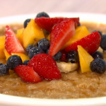 Simon Rimmer coconut rice pudding with lemongrass and ginger fruit recipe on Sunday Brunch