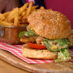 Phil Vickery chicken Caesar salad burger with fries recipe on This Morning