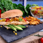 Joe Wicks Mexican chicken burger with corn salsa and chipotle mayo recipe for the ultimate family feast on This Morning