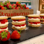 Juliet Sear shortbread stacks with strawberries and cream recipe on This Morning