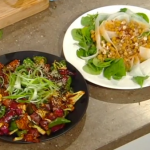 Ching’s general tso’s tofu with ginger and daikon sesame salad recipe on Saturday Kitchen