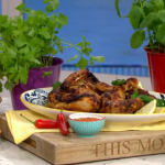 Phil Vickery peri peri chicken with Sriracha sauce, rice and peas recipe on This Morning
