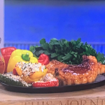 Phil Vickery BBQ pork chops with stuffed peppers, couscous and a peanut satay sauce recipe on This Morning