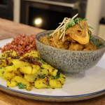 Atul Kochhar lamb curry with pan fried Bihari potatoes and red rice recipe on James Martin’s Saturday Morning
