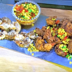 James Martin grilled partridge, deep fried quail with buttermilk and sweet corn relish recipe