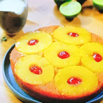 Ainsley Harriott pineapple upside-down cake with rum and coconut custard recipe on Ainsley’s Good Mood Food