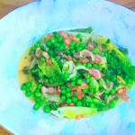 James Martin braised lettuce with peas recipe on James Martin’s Saturday Morning